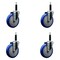 Service Caster 5'' Blue Poly Wheel Swivel 3/4'' Expanding Stem Caster Set, 4PK SCC-EX20S514-PPUB-BLUE-34-4 - alternate 1